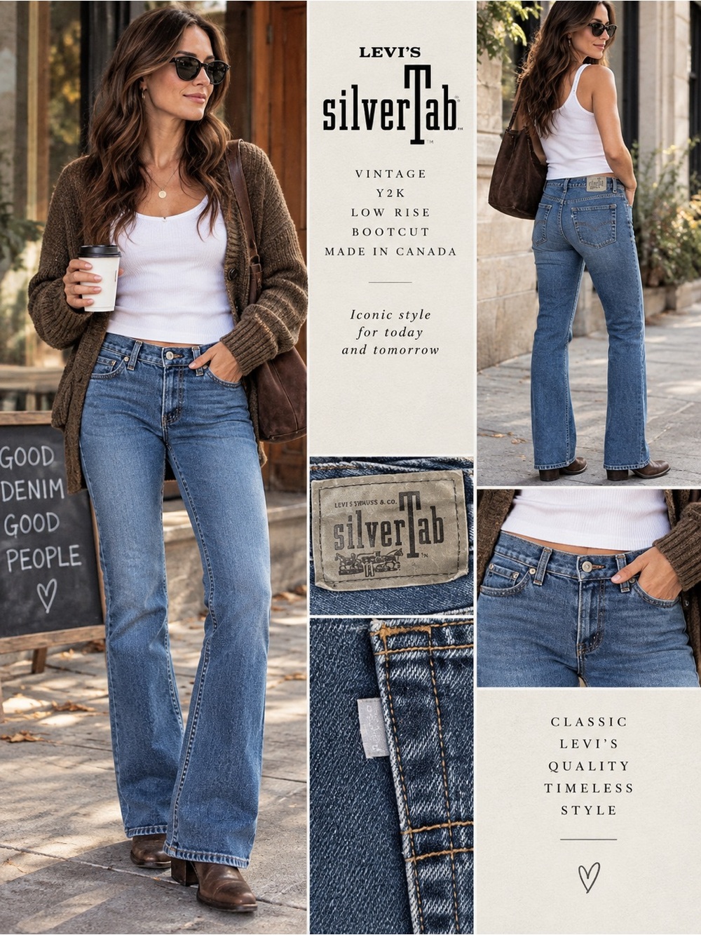 Vintage Levi’s SilverTab Low Rise Bootcut Jeans Y2K Made in Canada 3M